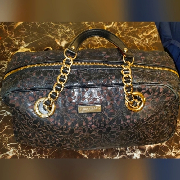 Kate Spade Sunflower Perforated Leather Rare Handbag/Shoulderbag EUC - Picture 3 of 17